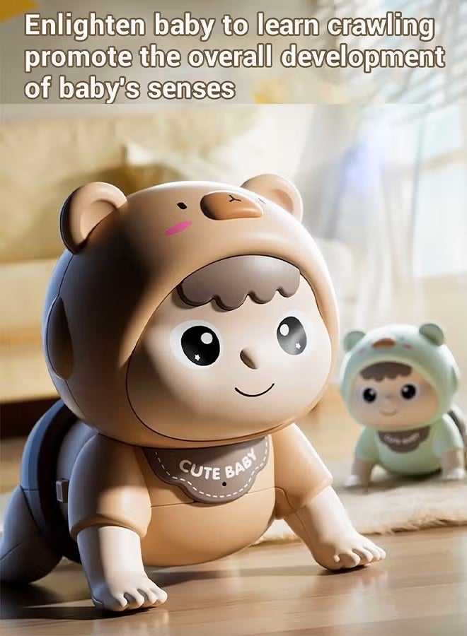 Vividorad Crawling Baby Toys Music Infant Toys Early Learning  Educational Light Up Music Toy for Head-up Exercises Electric Crawling Baby Toys Infant Tummy Time Toys Interactive Baby Crawling Toy Fun Crawling Doll for Infant Toddler Boys Girls - Image 4